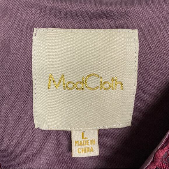 ModCloth Burgundy Crochet Lace Dress Sz.L - Picture 6 of 15